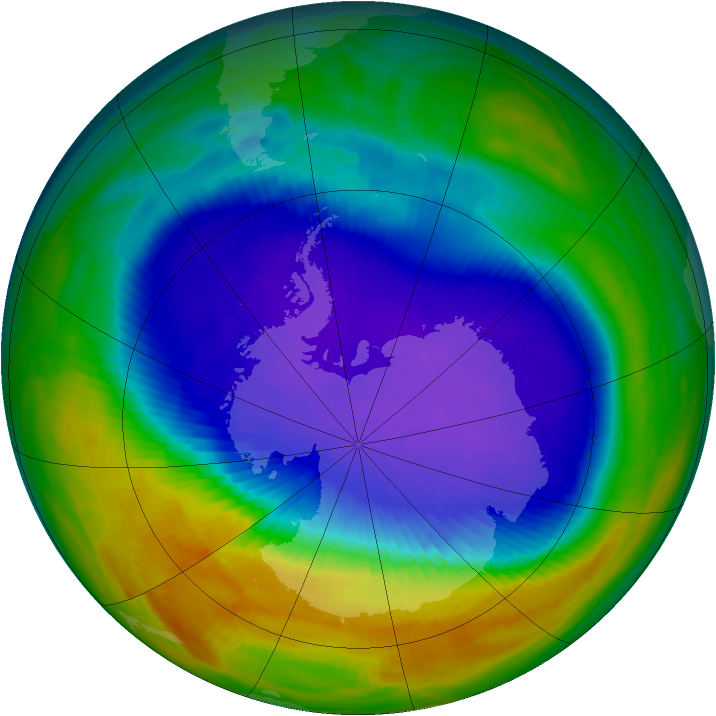 Antarctic ozone map for 02 October 1992
